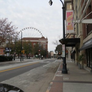 A new street car line near the Food Shoppe